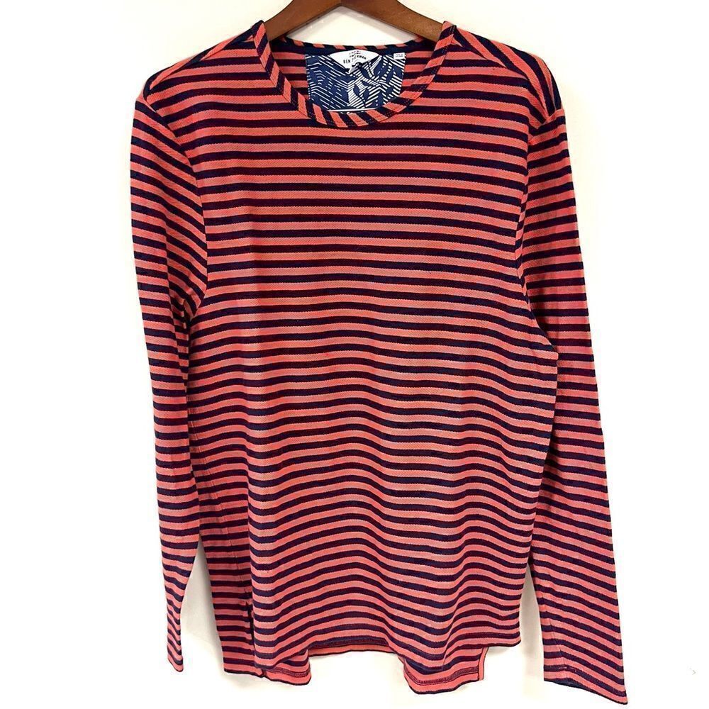 Ben Sherman orange and blue striped waffle weave shirt 2XL